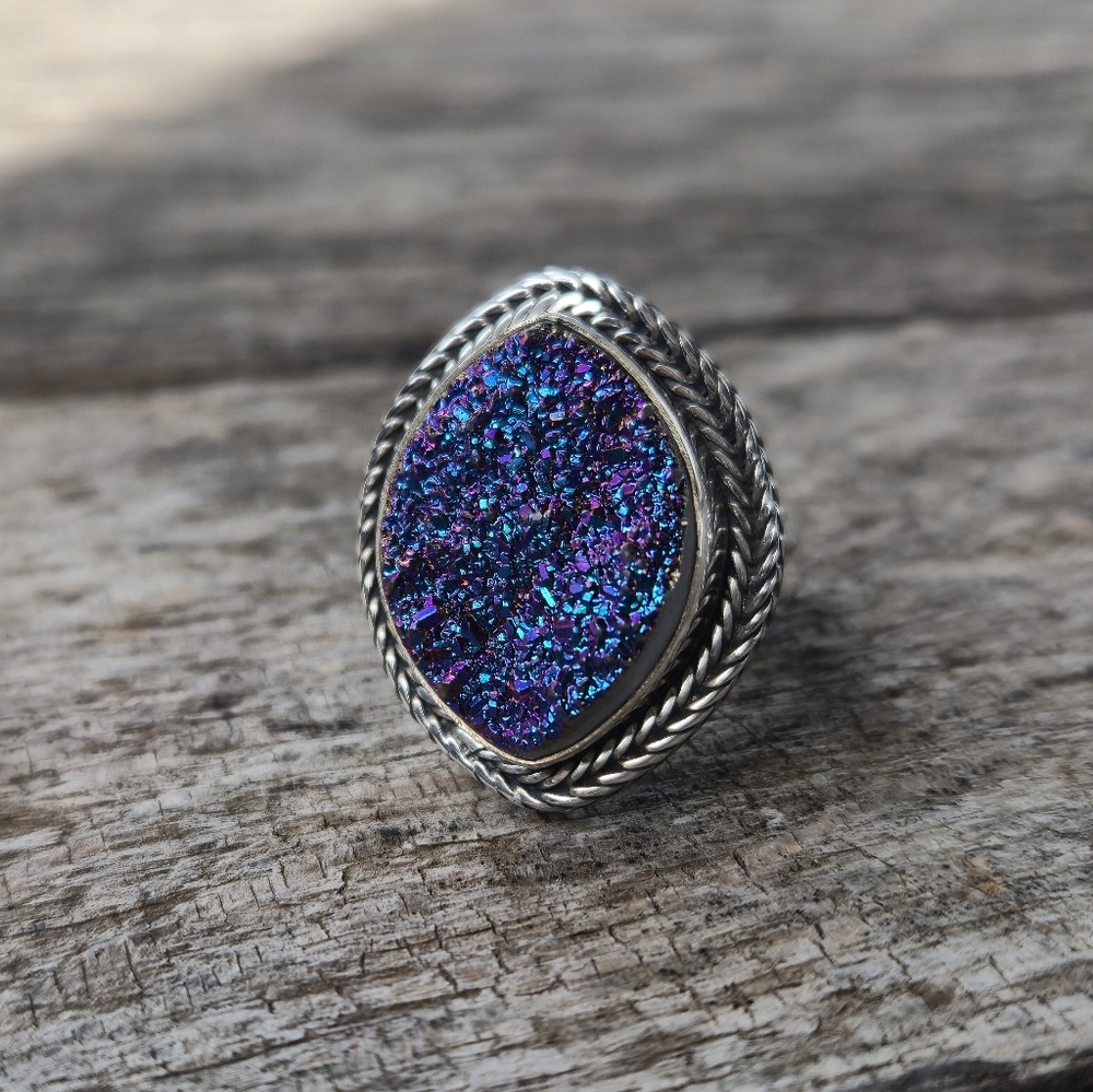 Nicky Butler RAJ LIMITED EDITION Designer Druzy NB 925 Sterling Silver Ring